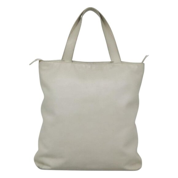 CHANEL COCO Mark Tote Bag Leather White CC Auth bs24229 - Picture 1 of 16